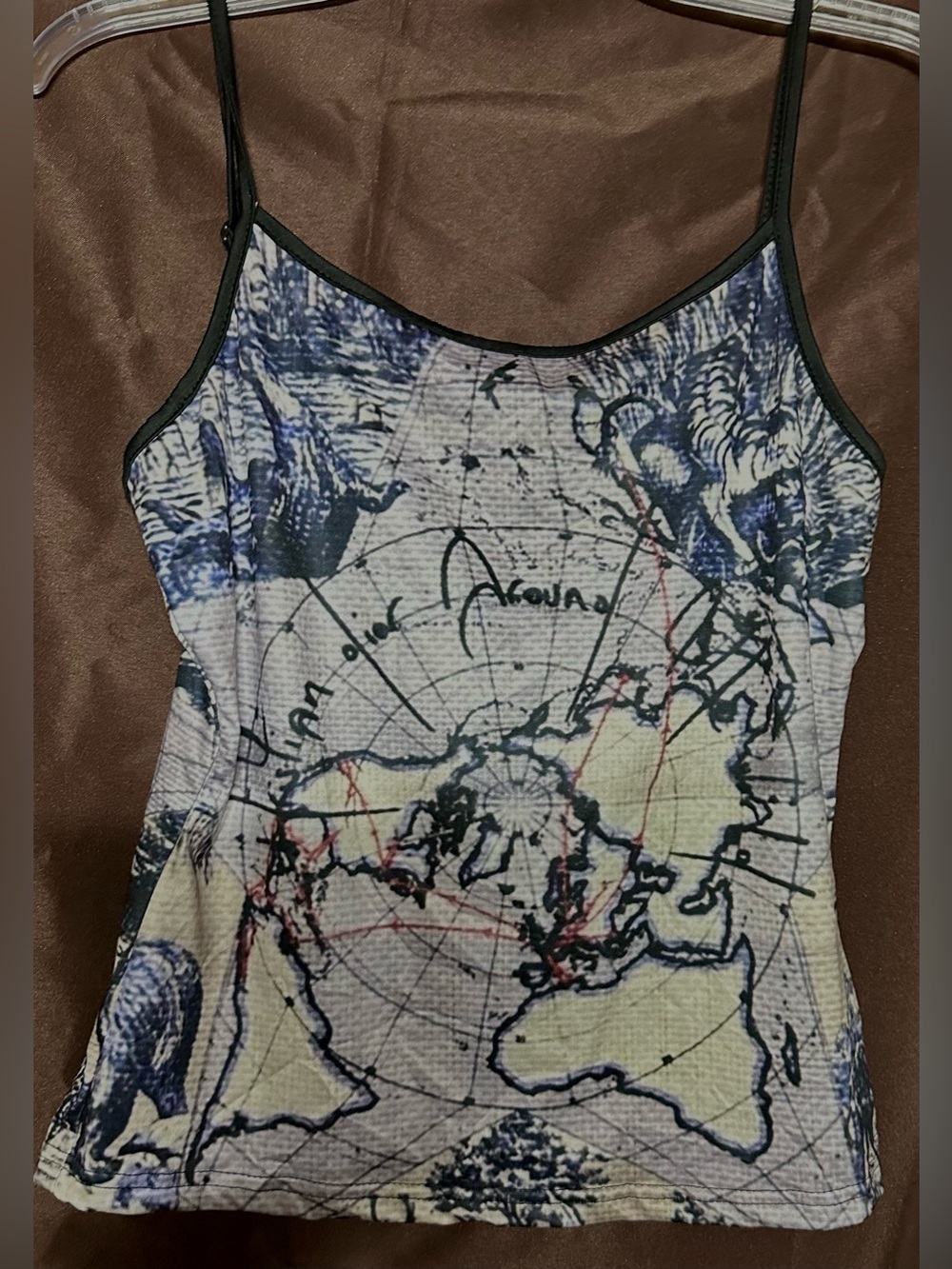 Designer Inspired Medium Camisole / Tank Top Around-the-World Design NWOT